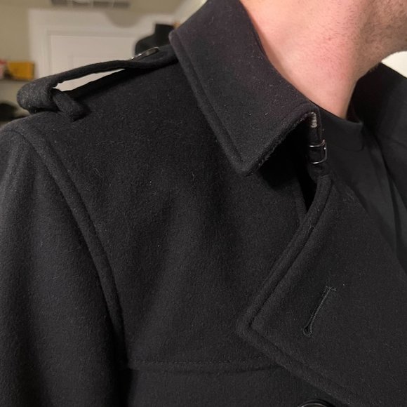 Burberry Wool Cashmere Trench Coat Black 50UK 50IT 40US - Picture 5 of 7